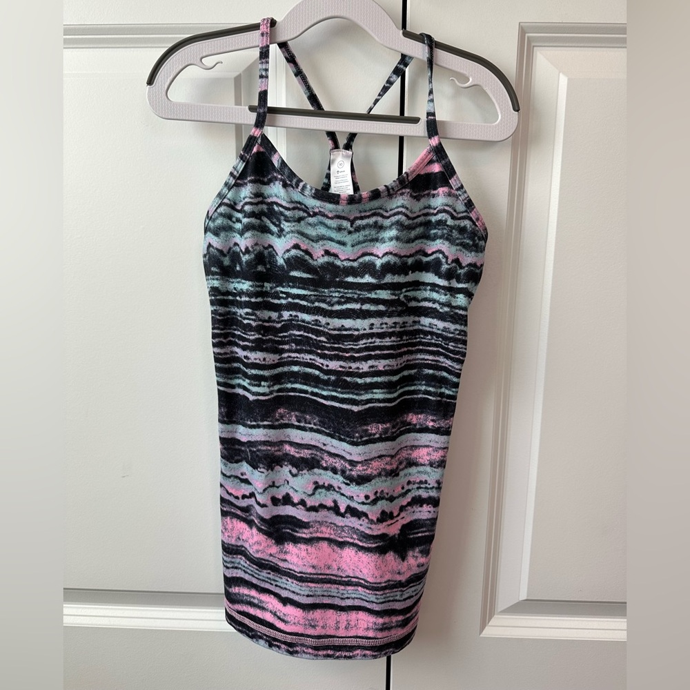 Ivivva by Lululemon Girls Tank Blue, Pink & black Space Dye (Size 10)